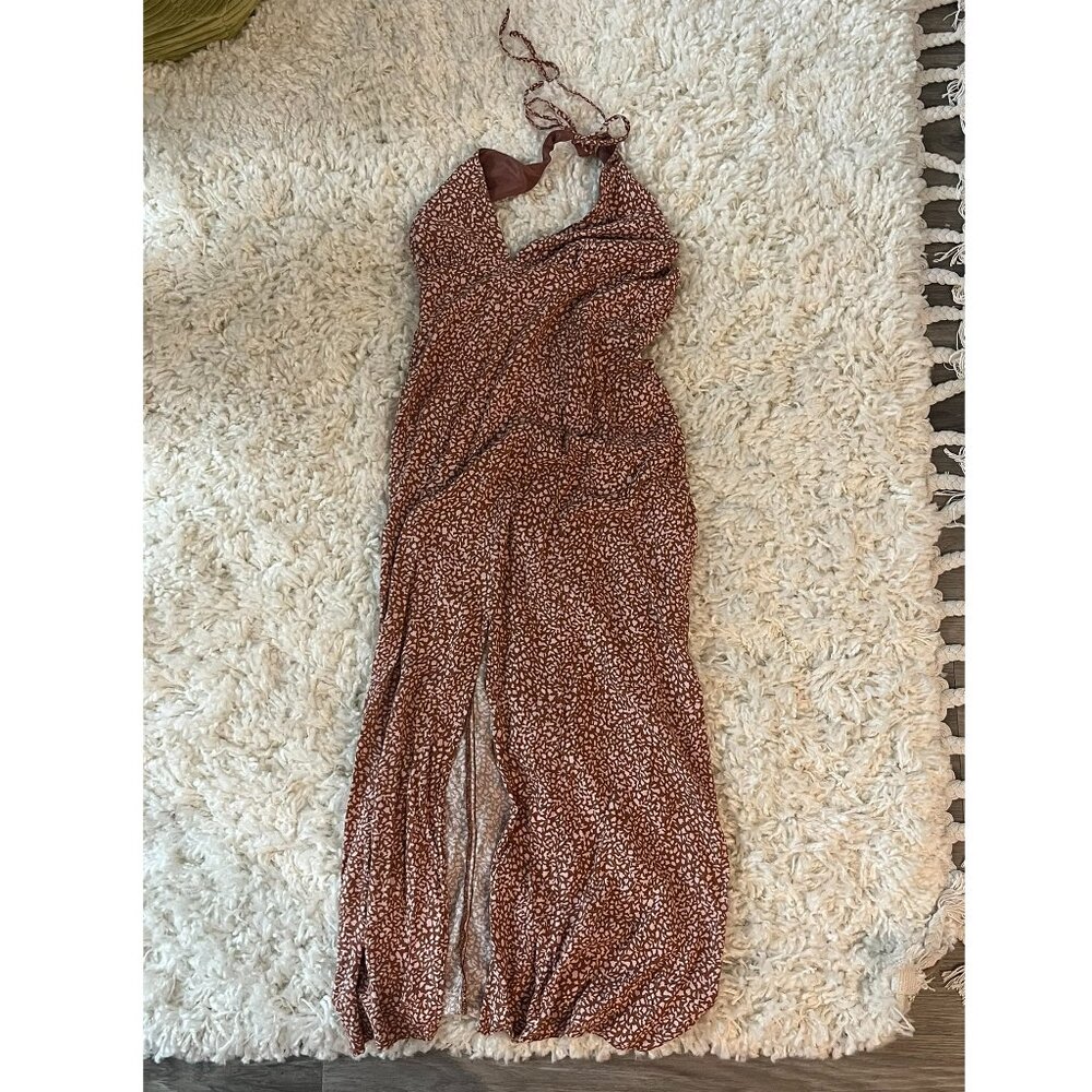 Pull&Bear Midi Pink/Brown Halter Dress